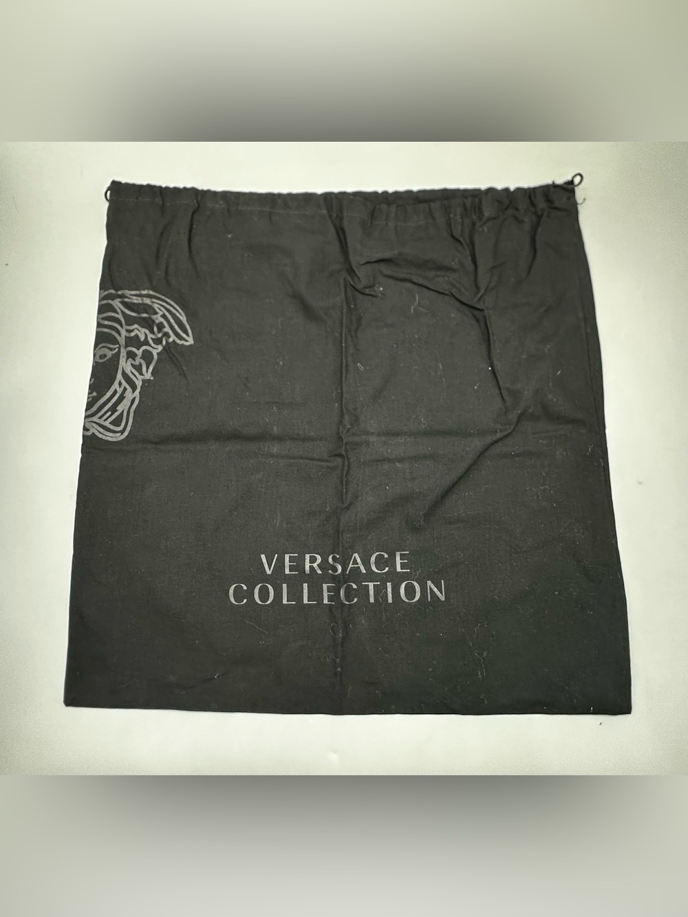 Versace Collection black drawstring dust bag, purse bag, purse cover